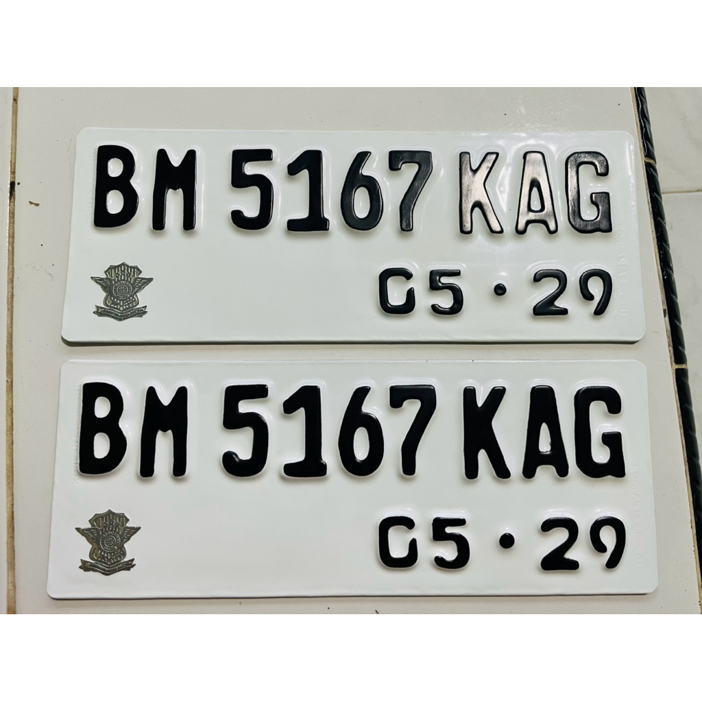 variasi Plat Nomor Motor Custom BAUT TANAM / PLAT LIPAT (WARNA PUTIH DAN HITAM)LOGO TIMBUL bg