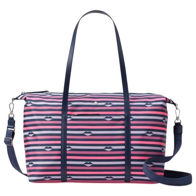 Tas weekender wanita KS Jae Nylon lips print wkru6499