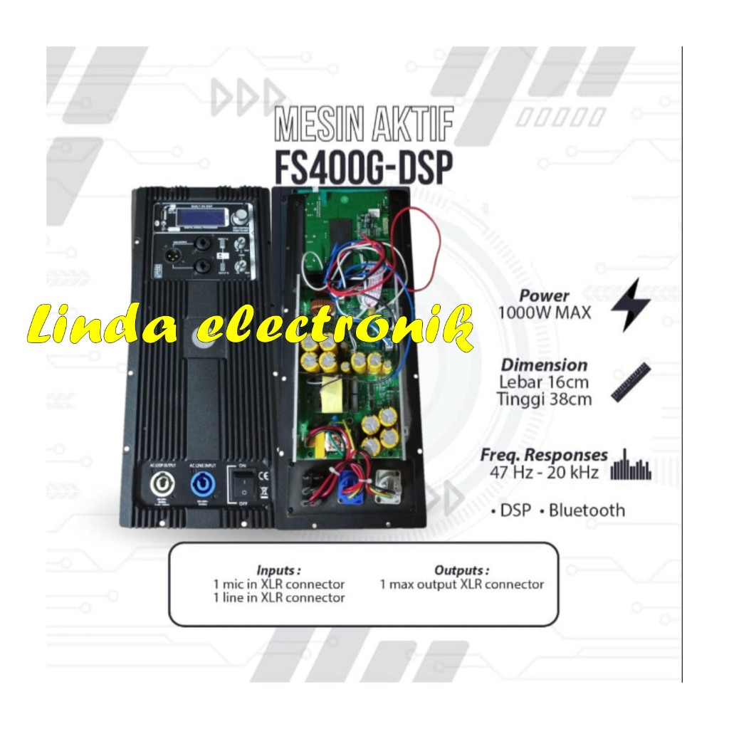 Mesin Speaker Aktif / Power Kit Aktif 1000 Watt Original FS400G-DSP