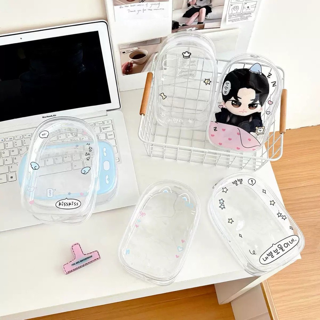 Pouch Doll Tas Boneka Mini Transparan Merch Idol Kpop - Phone Baby Blue