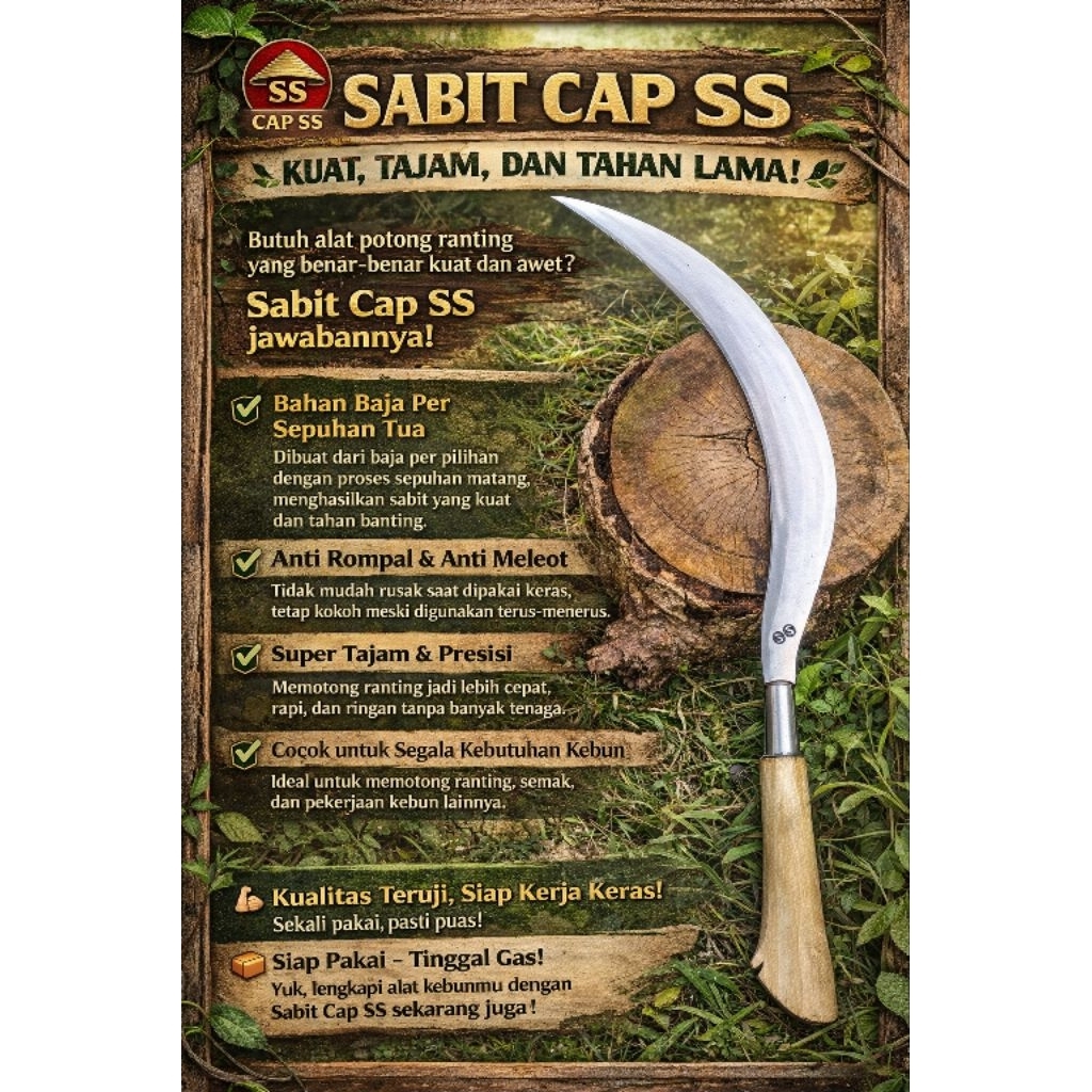 Sabit ranting bahan baja per murni cap ss