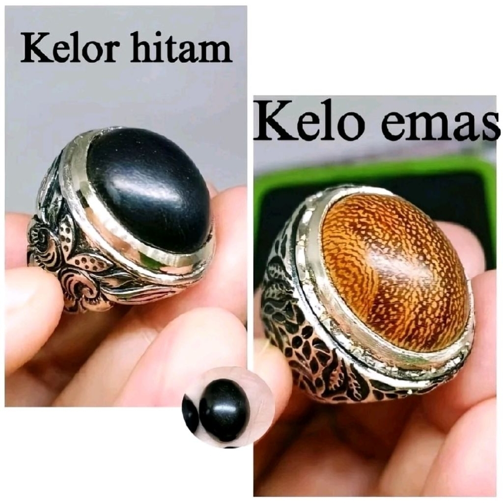 CINCIN KAYU KELOR EMAS NATURAL / CINCIN KELOR HITAM NATURAL / RING ALPAKA ANTI LUNTUR ANTI KARAT / C