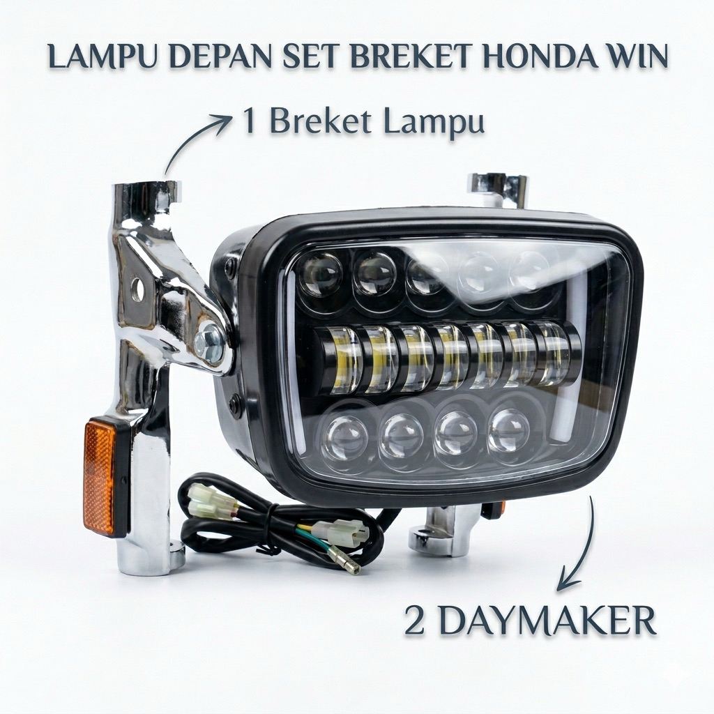 headlamp lampu depan Led win100 win 100 set breket lampu original lost motorcycle
