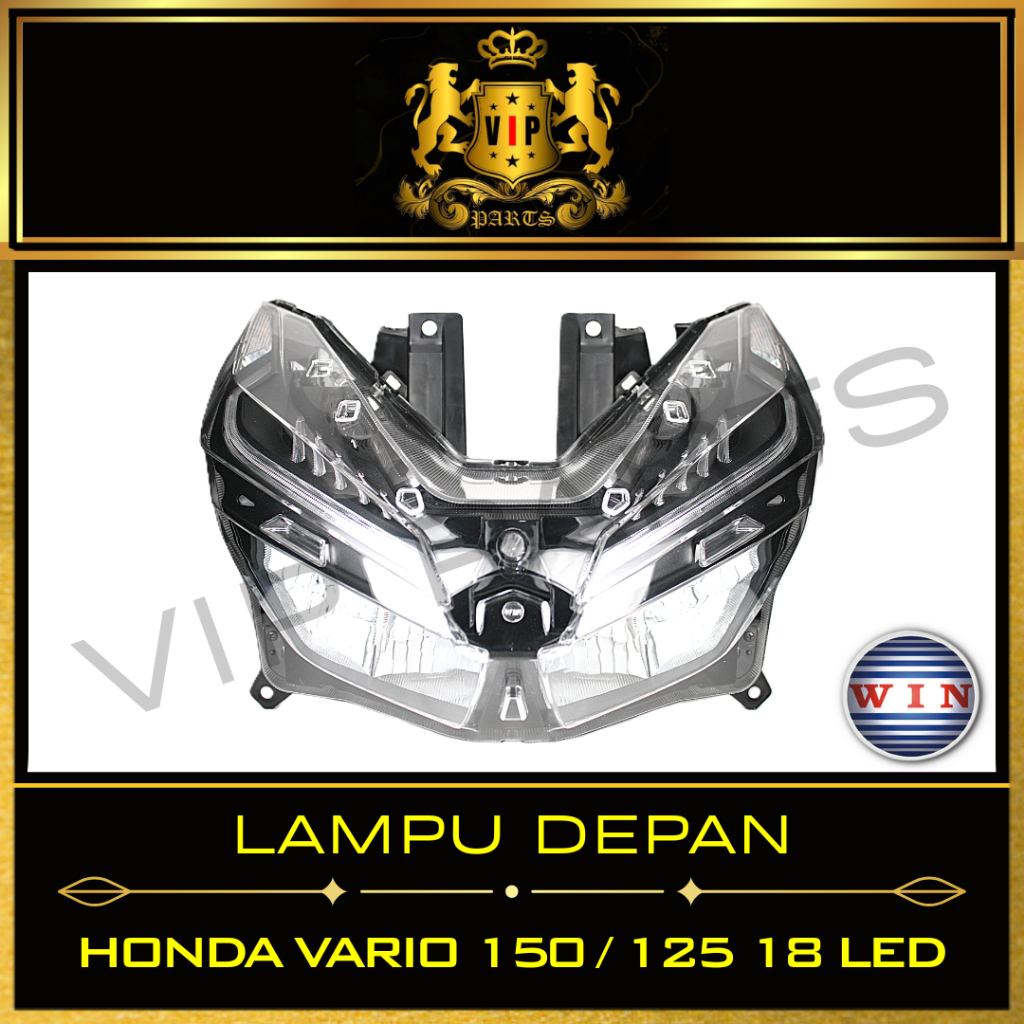 VIP-PARTS/WIN-LAMPU-DEPAN/REFLEKTOR/HEADLAMP/HEADLIGHT/MOTOR/HONDA/VARIO-150/125-18-LED/2018-2025/K5