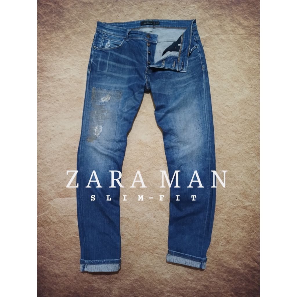 Celana jeans pria ZARA MAN slimfit bekas pakai
