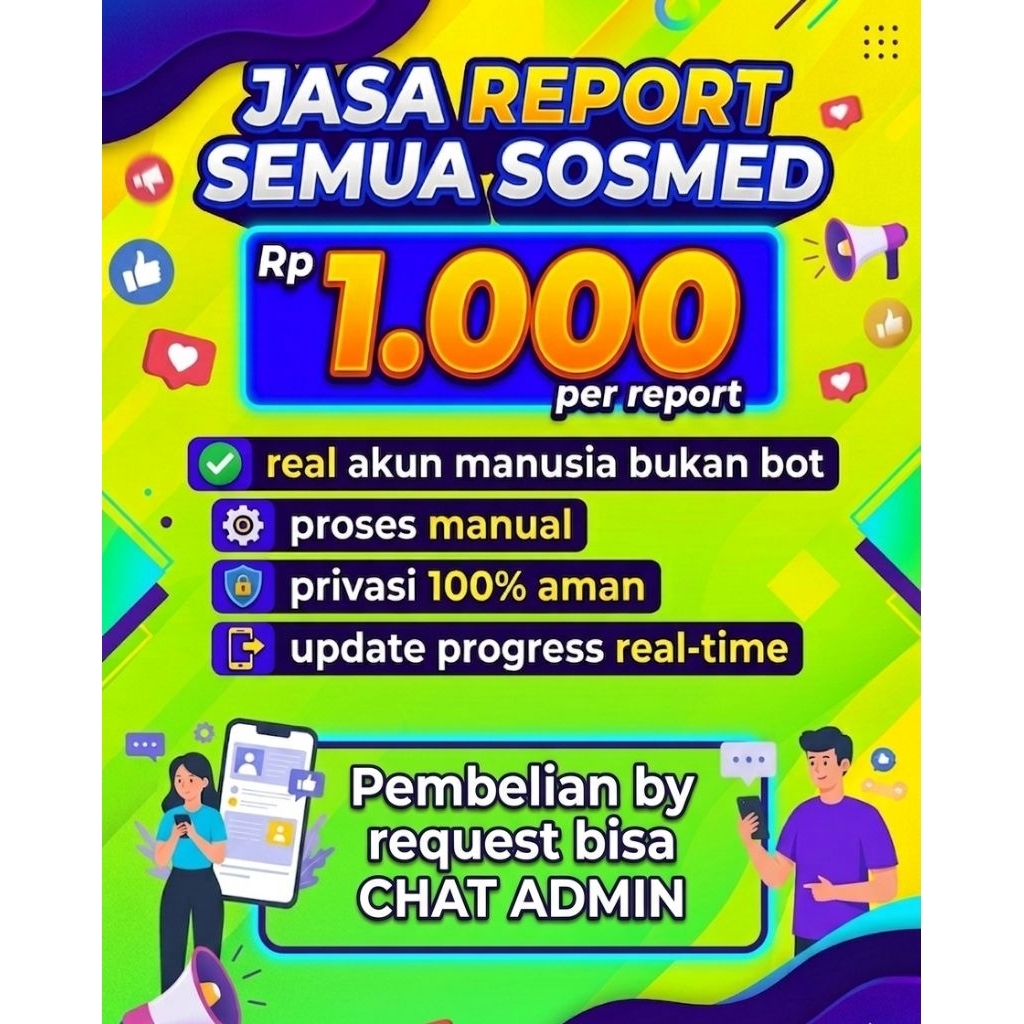 Jasa Report Instagram Tiktok Facebook Youtube Twitter | akun real bukan Bot