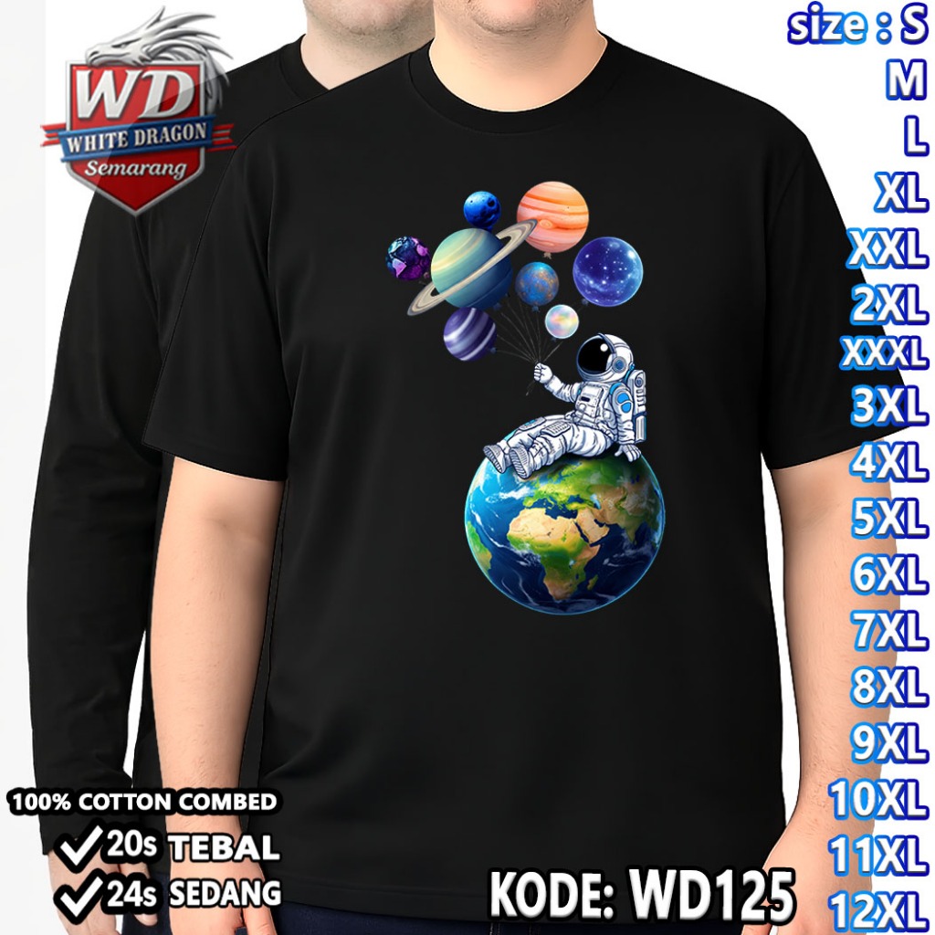 T-SHIRT ASTRONOT BIG SIZE KODE WD125 JUMBO 2XL 3XL 4XL 5XL 6XL 7XL 8XL 9XL 10XL 11XL 12XL