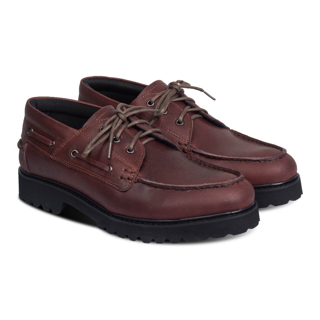 Sam Boat Shoes Maroon - Nappa Milano - Sepatu Kulit Pria