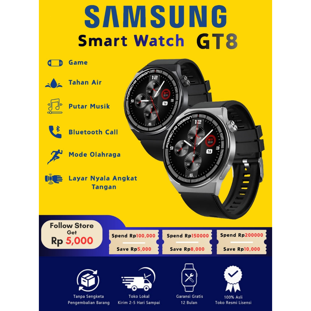 HUAWEI SmartWatch GT8 Porsche Design Smart Watch for Men Women, Bluetooth Call, Heart Rate & Blood P