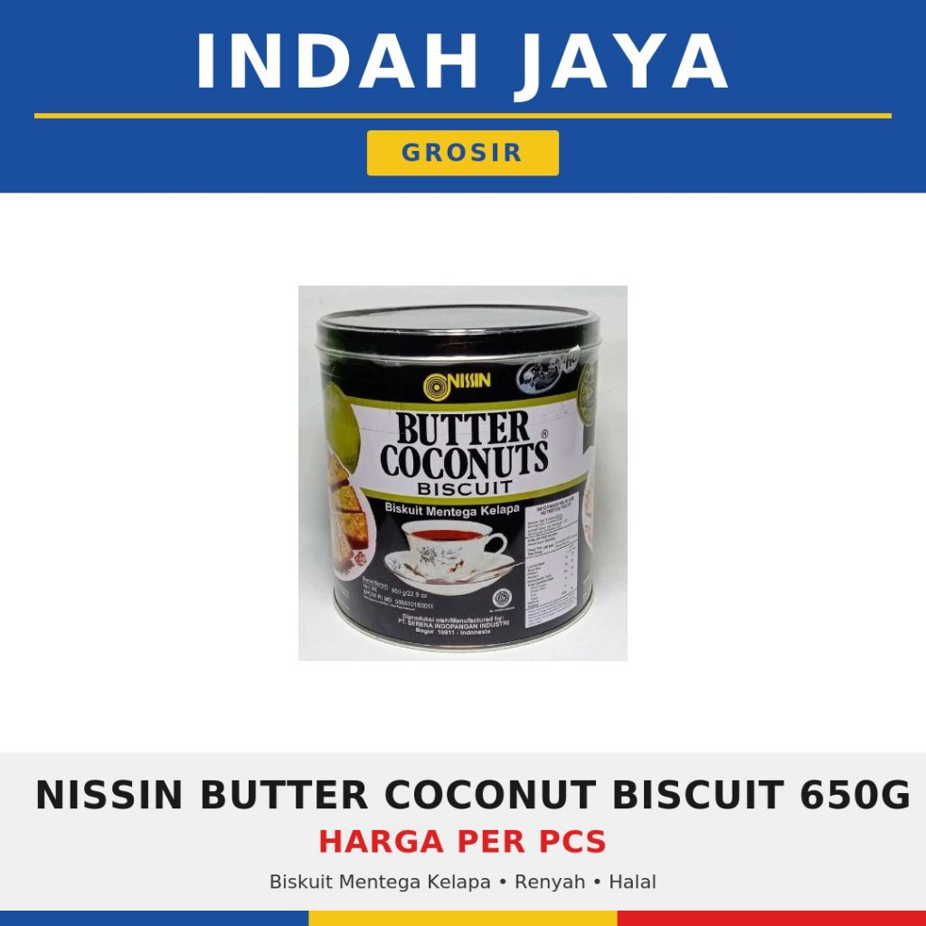 Nissin Butter Coconut Biscuits Kaleng 650 g