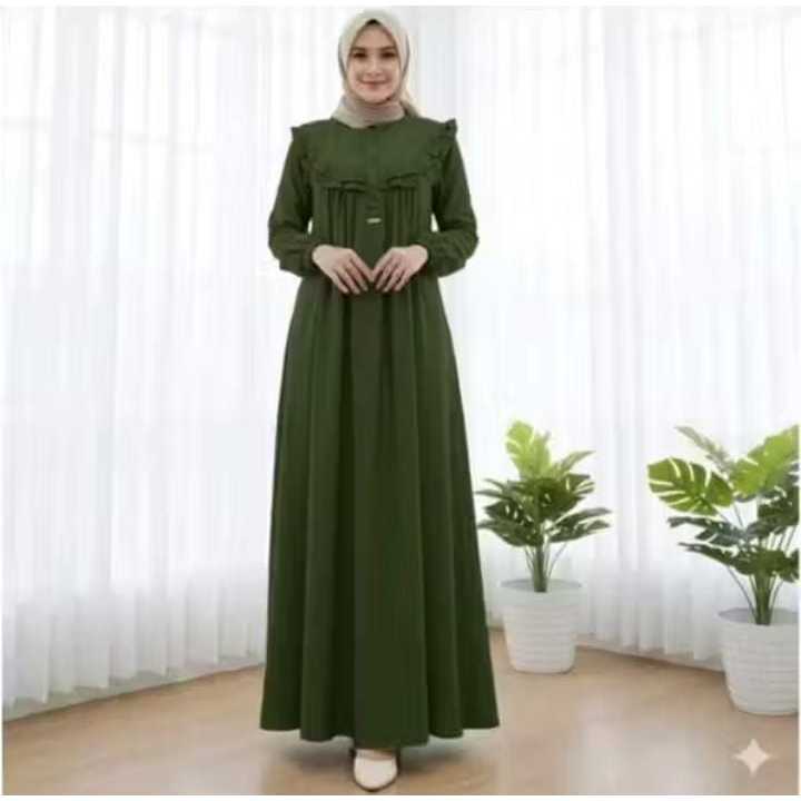 GAMIS KATUN PREMIUM TERBARU / GAMIS MUSLIM WANITA WANITA SIMPLE ELEGAN BAJU MUSLIM LEBARAN