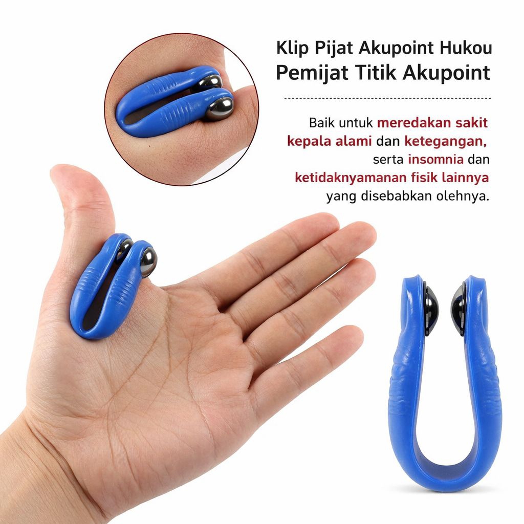 Alat Pijat Tangan Sendi Jari Akupresur Acupoint 5cm - INU28 - Blue