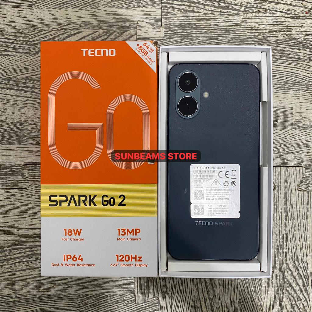 TECNO SPARK GO 2 4/64 SECOND FULLSET BEKAS RESMI