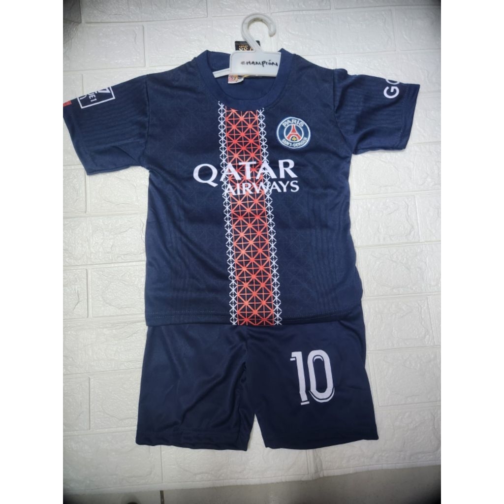 setelan bola anak psg jersey anak laki baju celana futsal