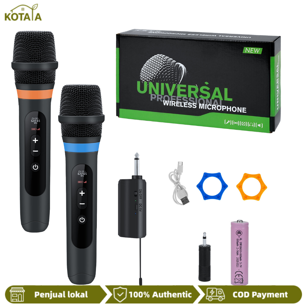 Microphone Wireless Bluetooth Karaoke Speaker Outdoor Rechargeable Mic Tanpa Kabel