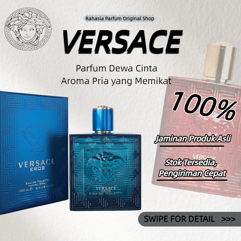 Versace Eros Dewa Cinta Men EDP 100ml Wangi Mewah Tahan Lama Pria 100%Original Parfum