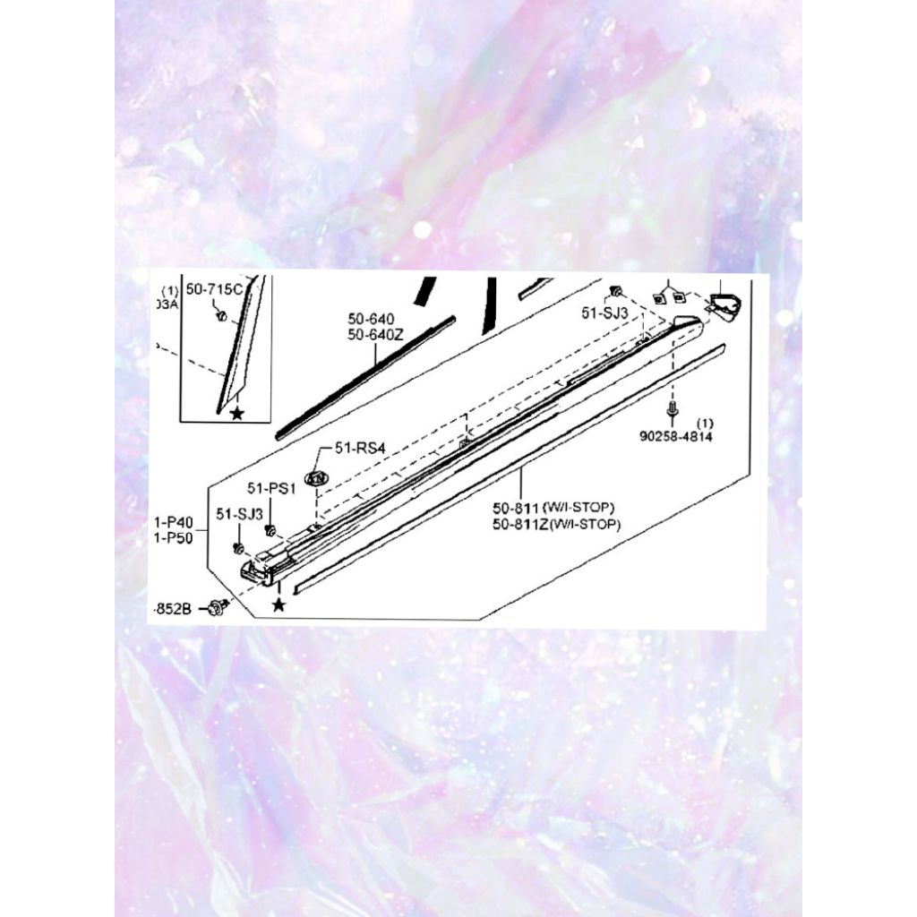 Stiker trisplang bawah pintu Mazda biante asli original genuine part | dijamin ori 100%