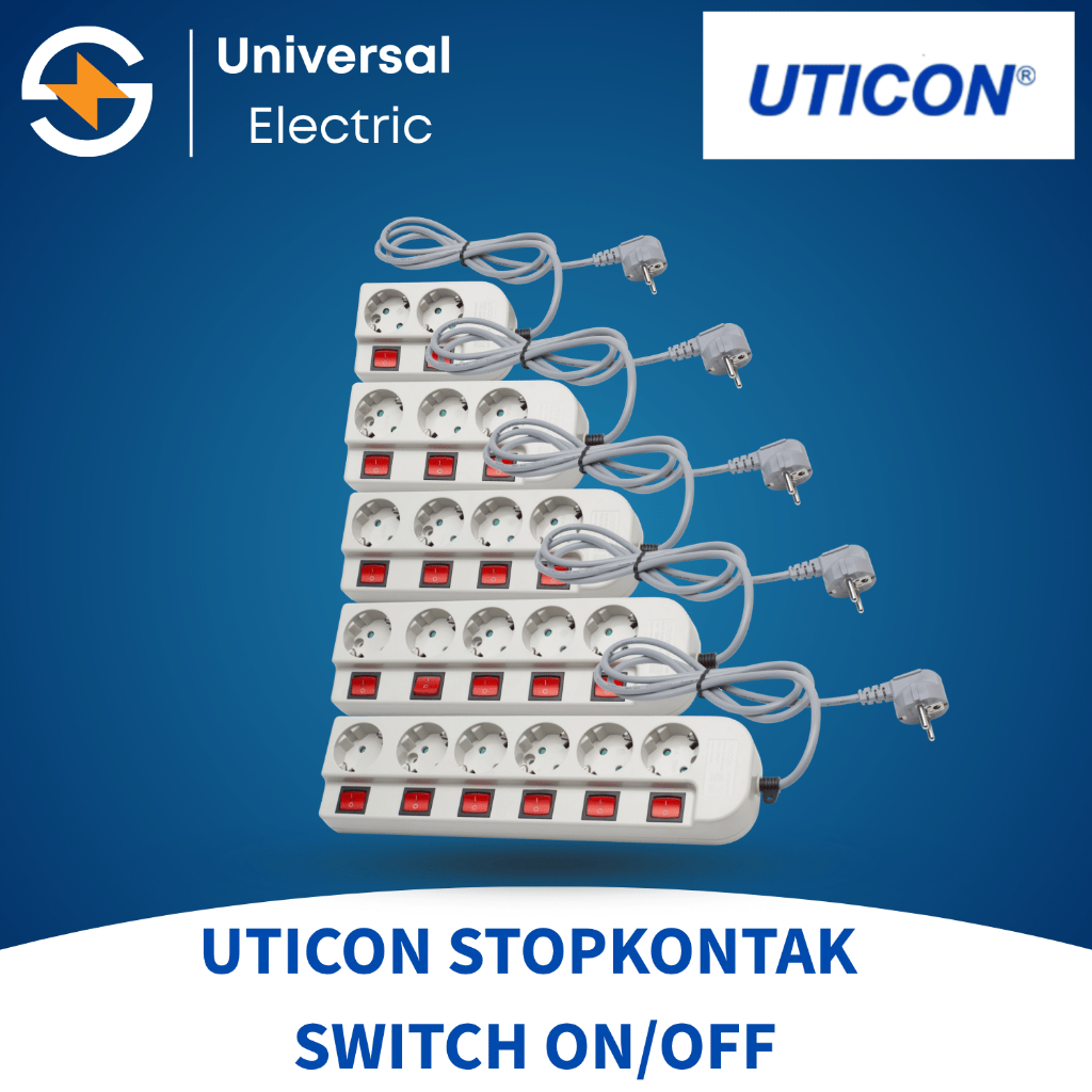 UTICON Stopkontak Dengan Switch On Off ST1282SW ST1382SW ST1482SW ST1582SW ST1682SW