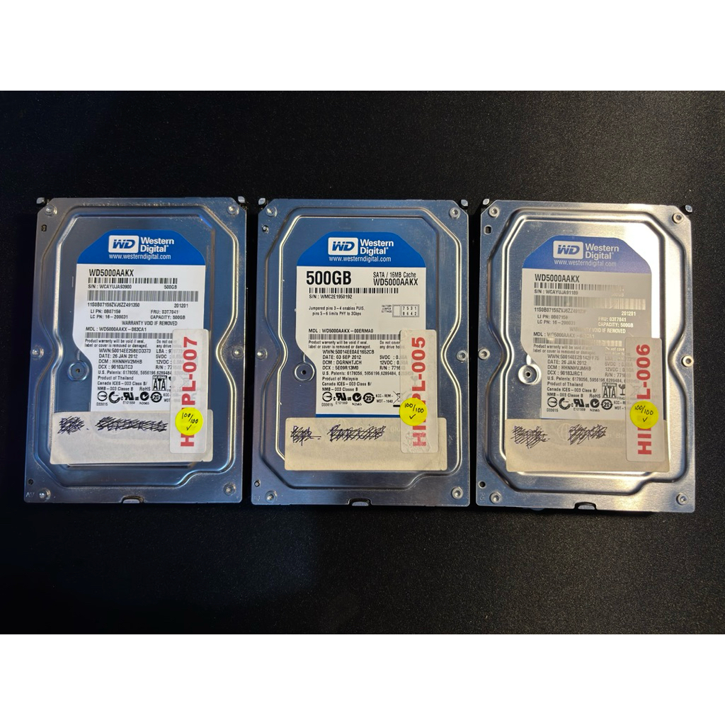 HDD Internal PC WD Caviar Blue 500GB 7200RPM 3.5" - Bekas Mulus Normal Tested