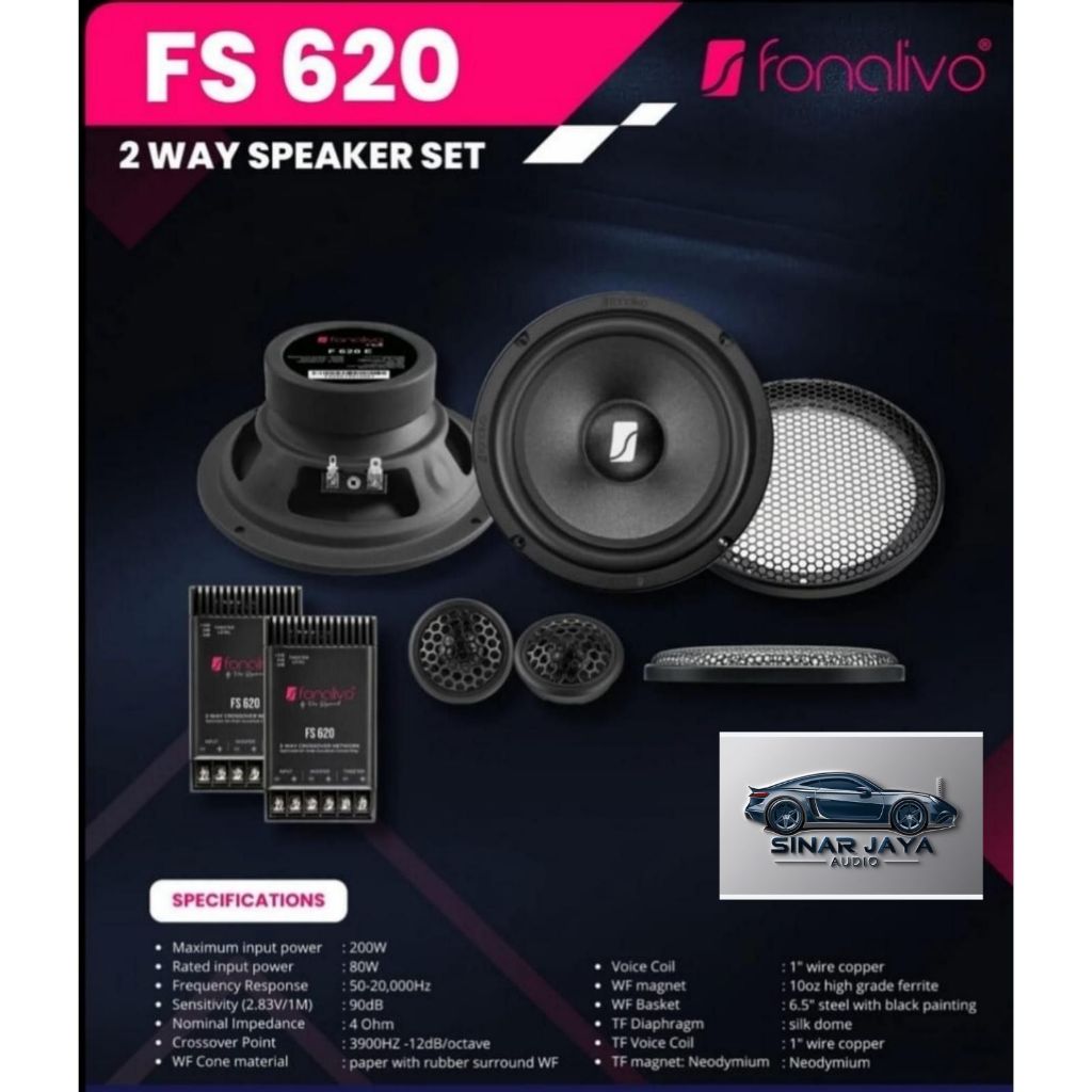 Speaker Mobil 2 Way Fonalivo FS 620 Component Set By Vox Research 2 Way Speaker Split
