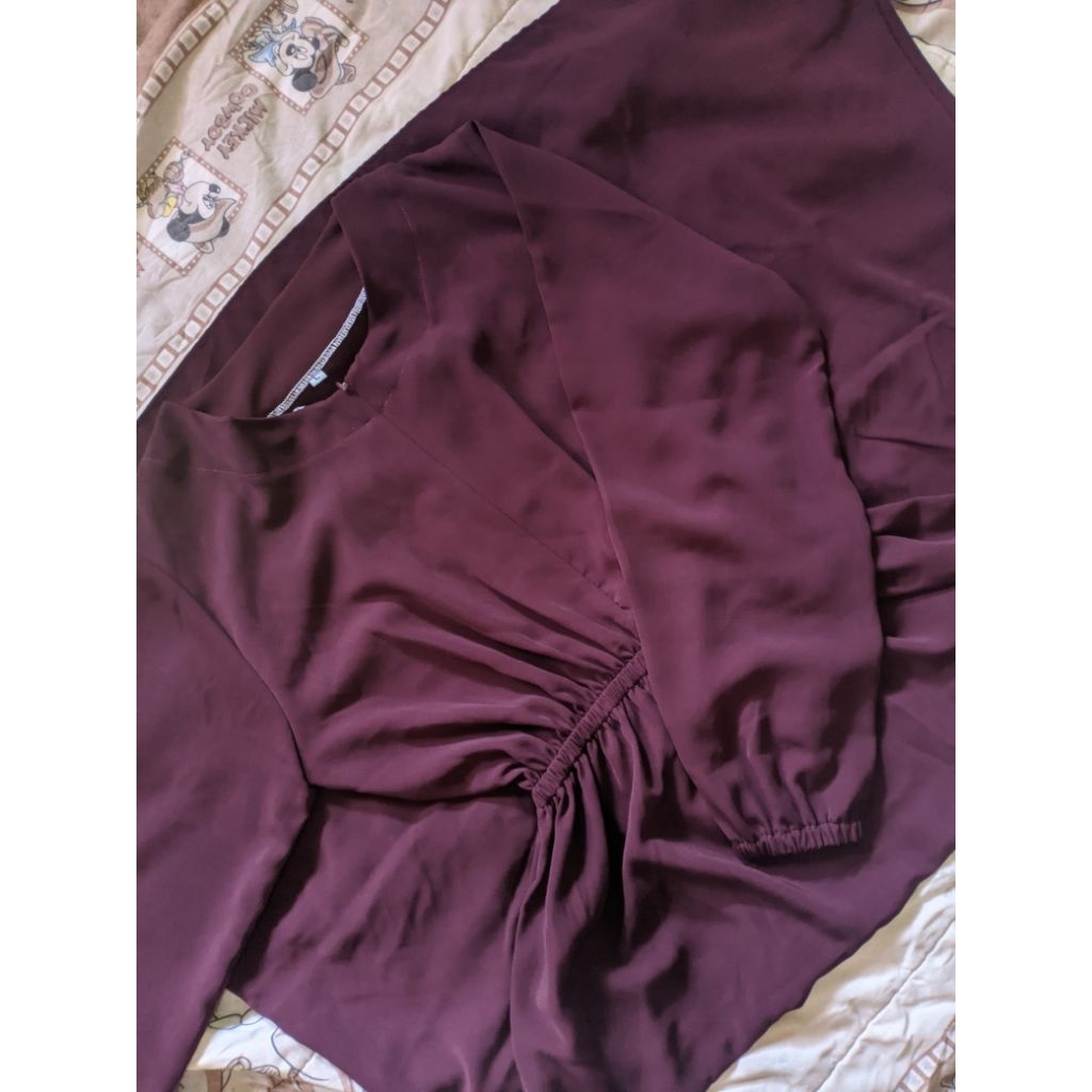 PRELOVED‼️ gamis burgundy gamis wolfis silky