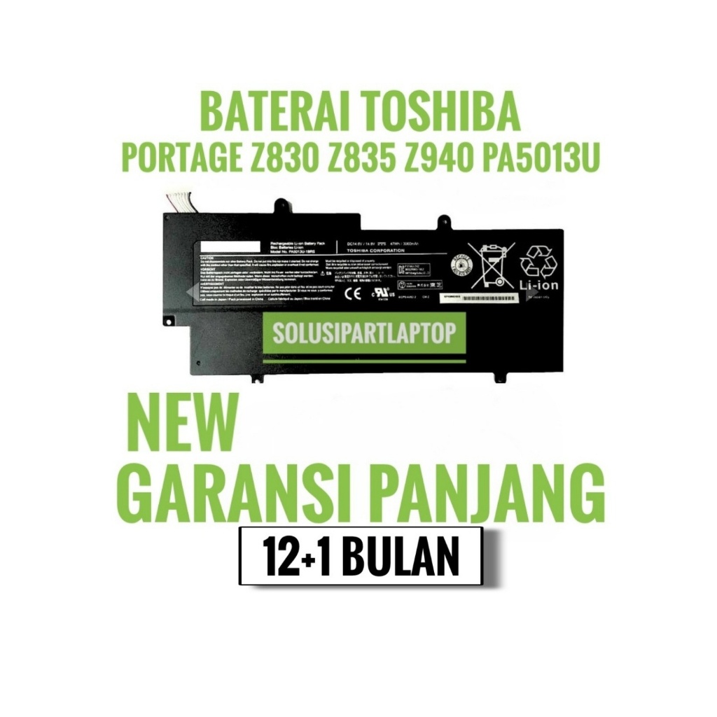 Baterai Toshiba Dynabook R631 R632 R632/F PA5013 Portege Z830 Z835 New Bergaransi