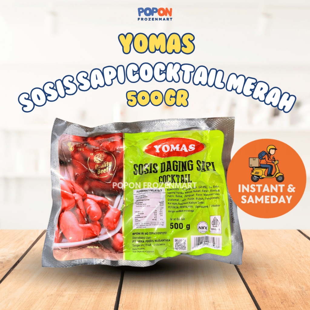 Yomas Cocktail Merah 500Gr Isi 30 pcs | Sosis Mini Lezat Siap Masak | Instan & Sameday
