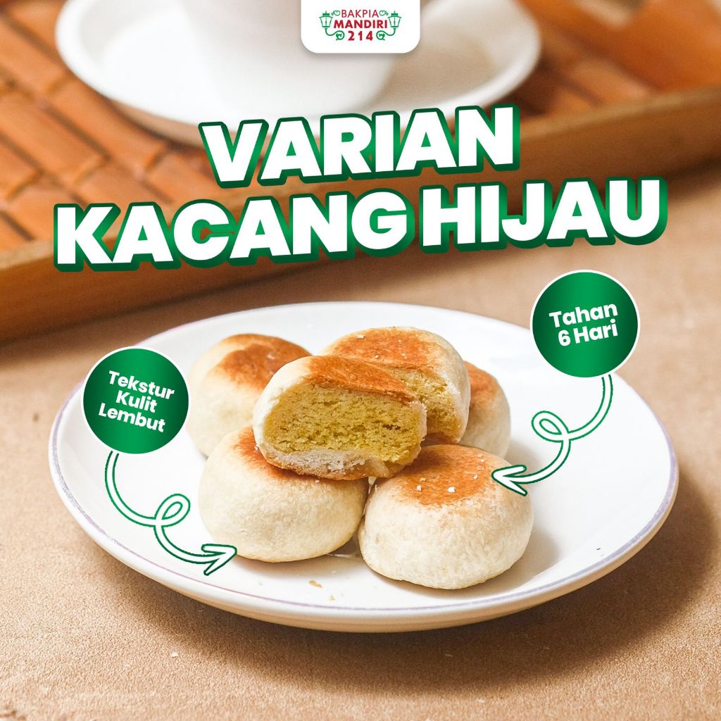 BAKPIA PATHOK KACANG HIJAU (BASAH) KHAS JOGJA ASLI PREMIUM - BAKPIA MANDIRI 214