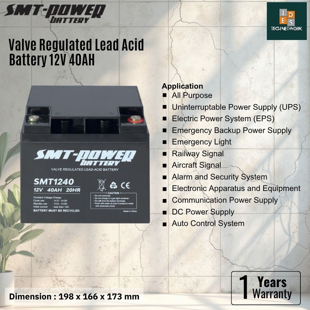 SMT Power Baterai VRLA SMT1240 12V 40AH