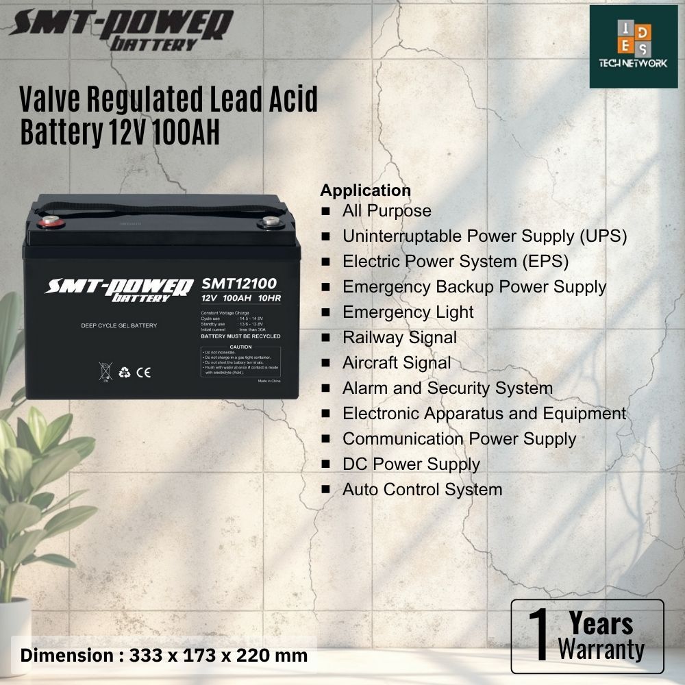 SMT Power Baterai VRLA SMT12100 12V 100AH