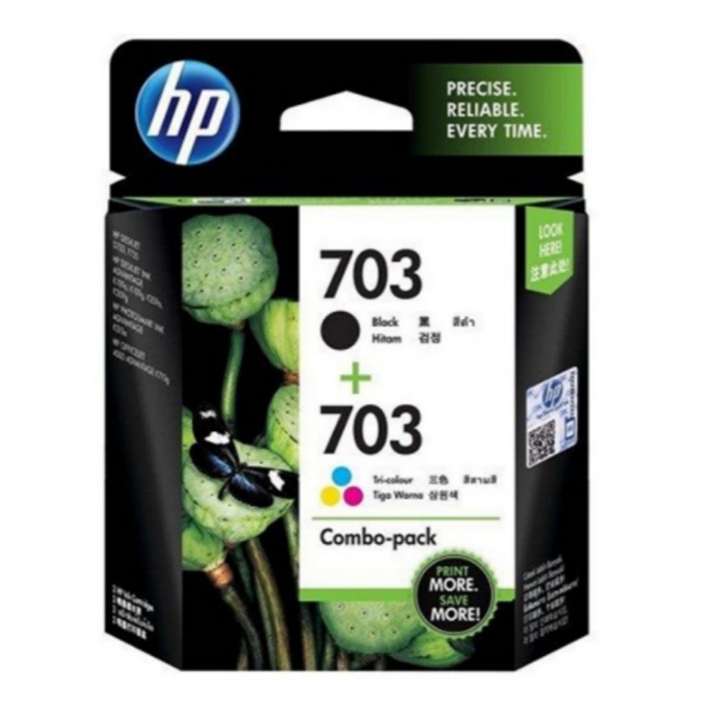 TINTA CARTRIDGE HP 703 COMBO PACK BLACK & COLOR ORIGINAL FOR Printer HP Deskjet D730, F735 All-in-On