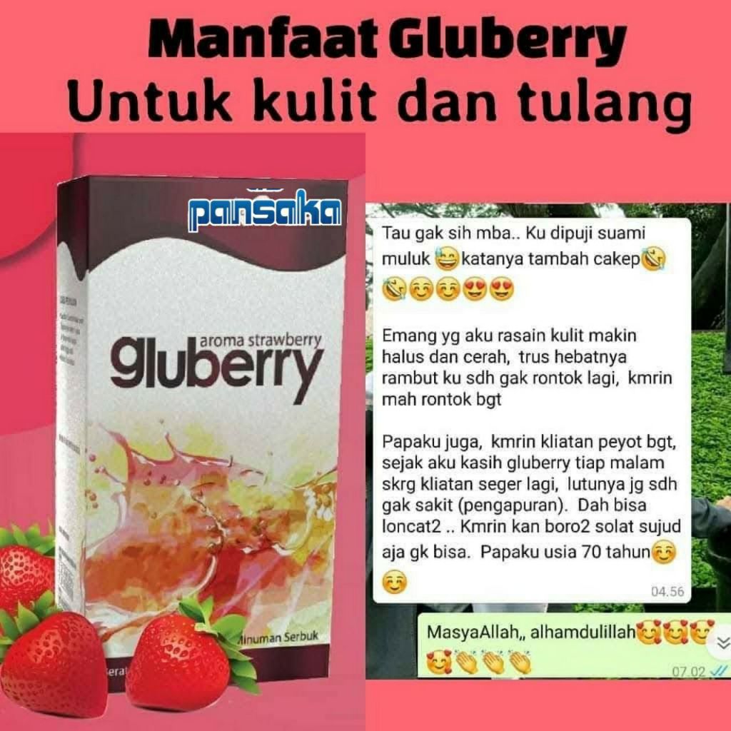 Gluberry minuman serbuk collagen halal 100%original BPOM