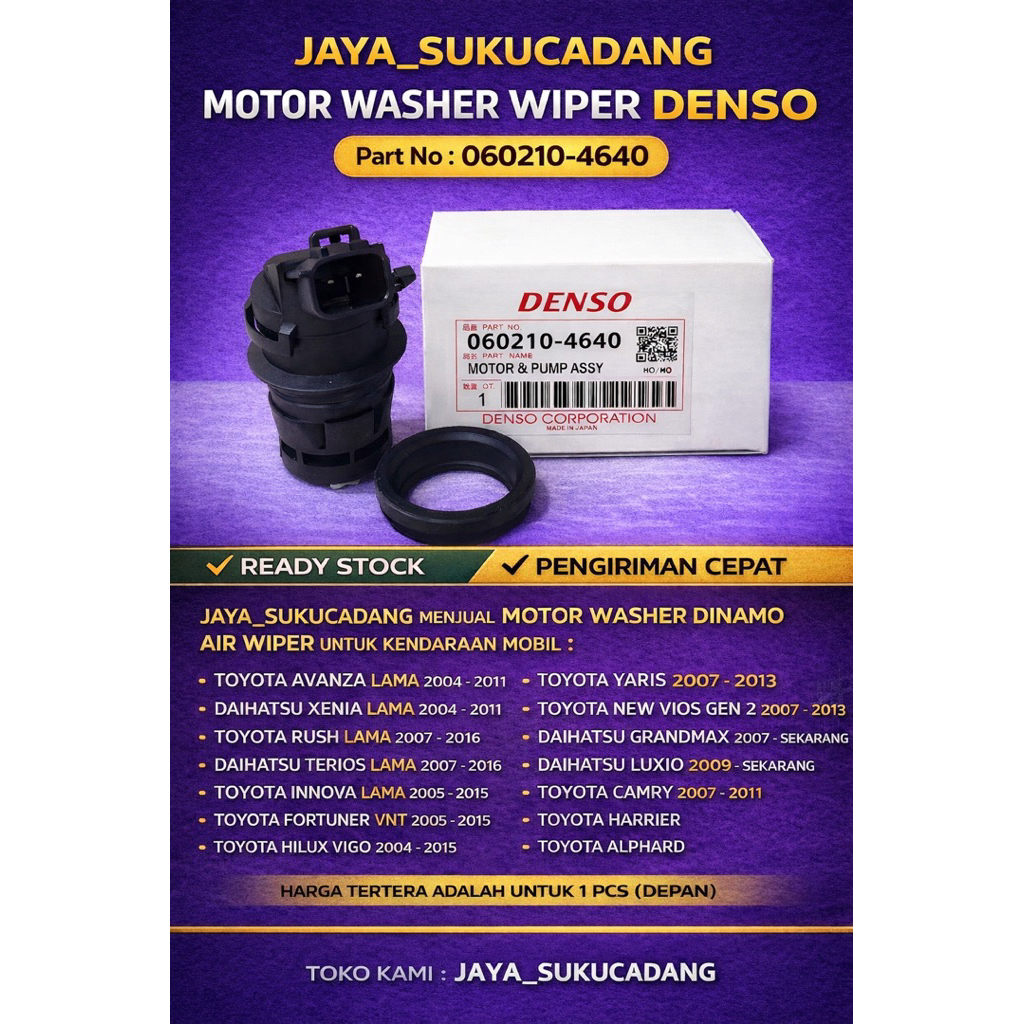 MOTOR WASHER DINAMO AIR WIPER DEPAN MOBIL TOYOTA AVANZA LAMA XENIA LAMA RUSH LAMA TERIOS LAMA INNOVA