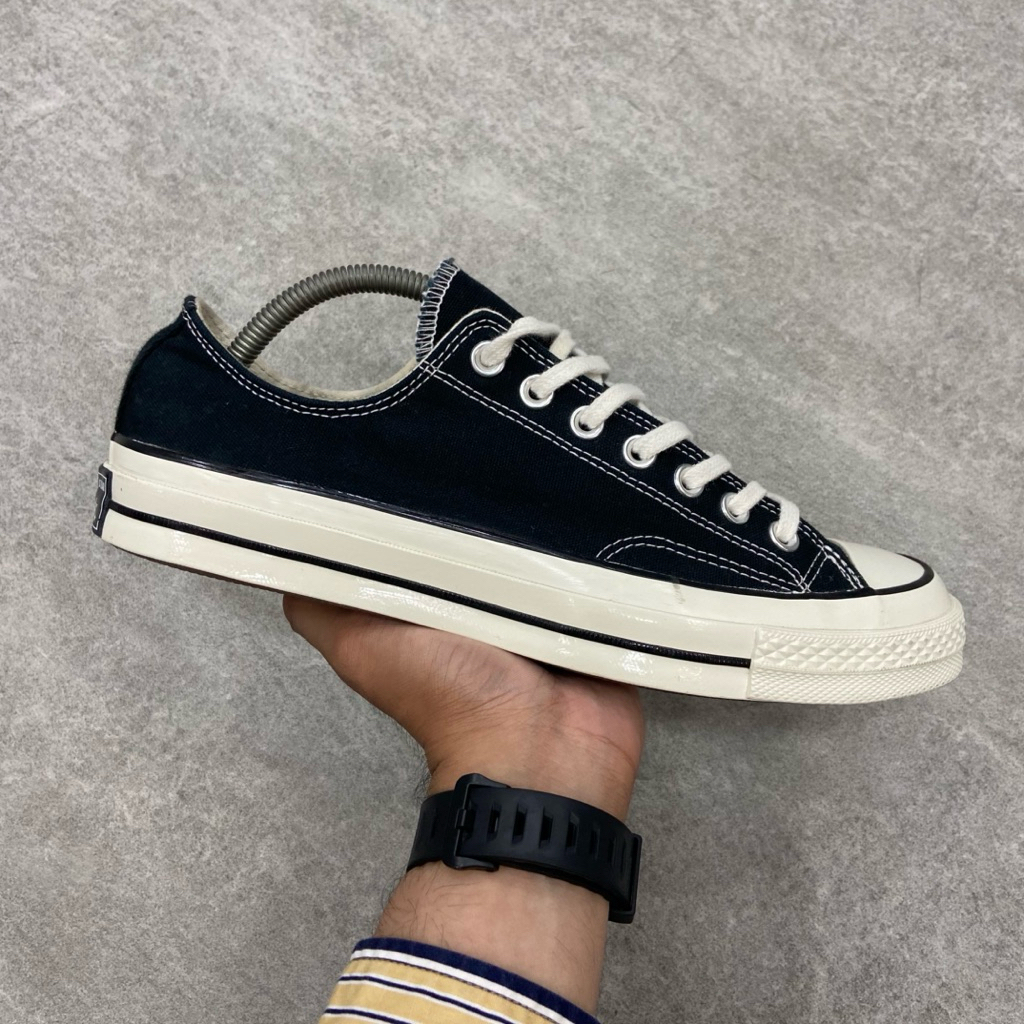 [Size 42.5] Converse Chuck Taylor All Star 70S Low Black White 2023 (162058C) Second Original Kondis