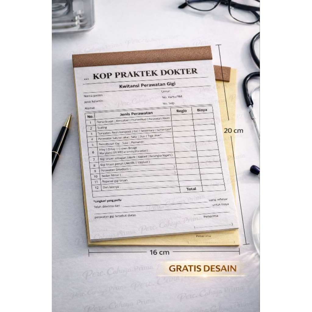 Buku Kwitansi Perawatan gigi