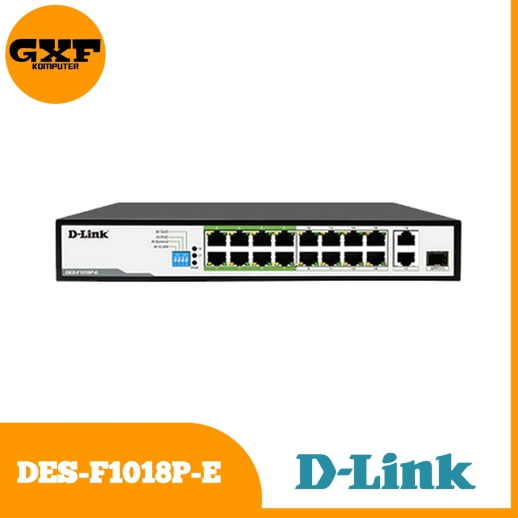 D-LINK DES-F1018P-E | 18-Port PoE Switch with 16 PoE Ports