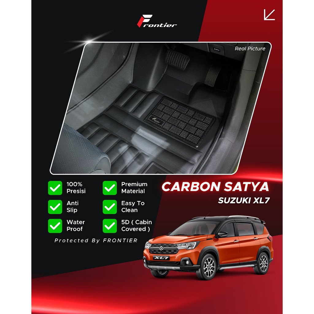 Karpet Mobil 5D Type Carbon, Untuk Suzuki XL7 Premium, Anti Slip, Life Time Used | Frontier