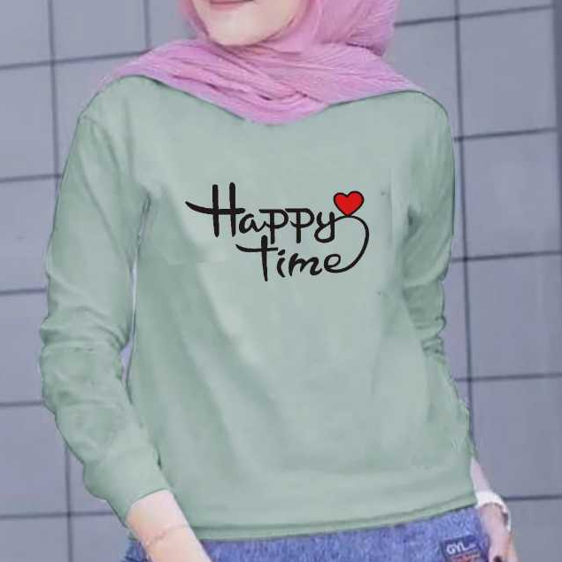 FASHION COOLS - BAJU ATASAN CEWEK HAPPY TONE CEWEK LENGAN PANJANG KEREN