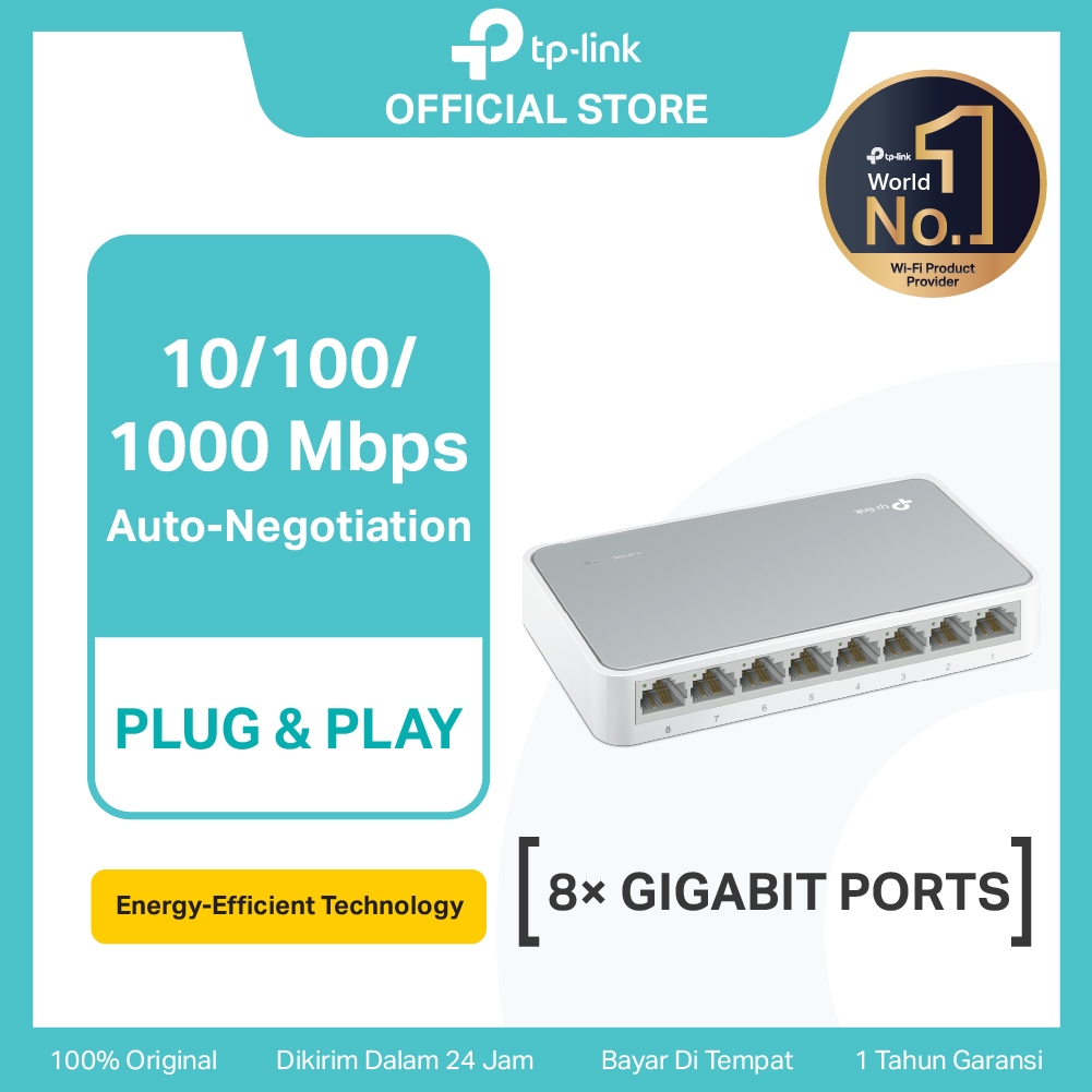 TP-Link TL-SF1008D | 8-Port Desktop Switch  | Fast Ethernet 10/100Mbps | Plug & Play | Ethernet Hub