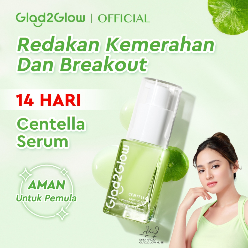 Glad2Glow Centella Salicylic Acid Power Acne Serum skincare serum wajah Eksfoliasi Wajah skincare bp