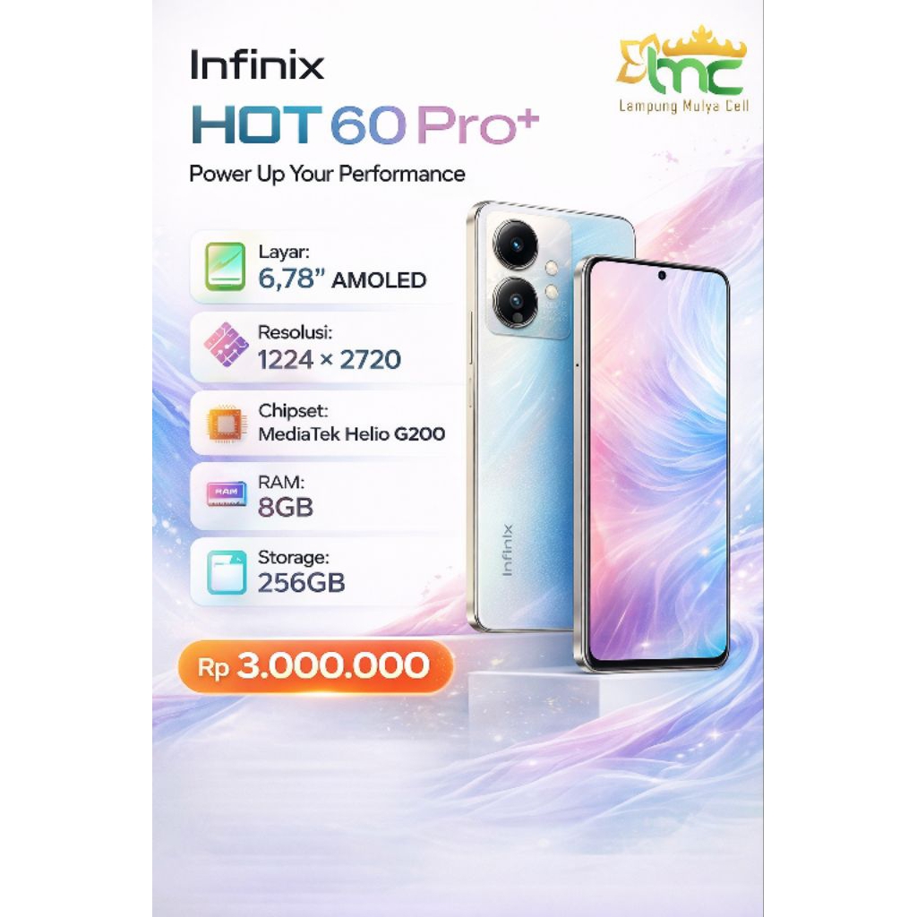 infinix HOT 60 pro+ (Ram 8 + internal 256)