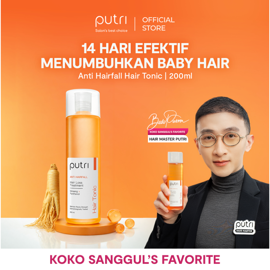Putri Anti Hairfall Hair Tonic 200mL | Anti Rambut Rontok, Hair Loss | Tonik Rambut Wangi Tahan Lama