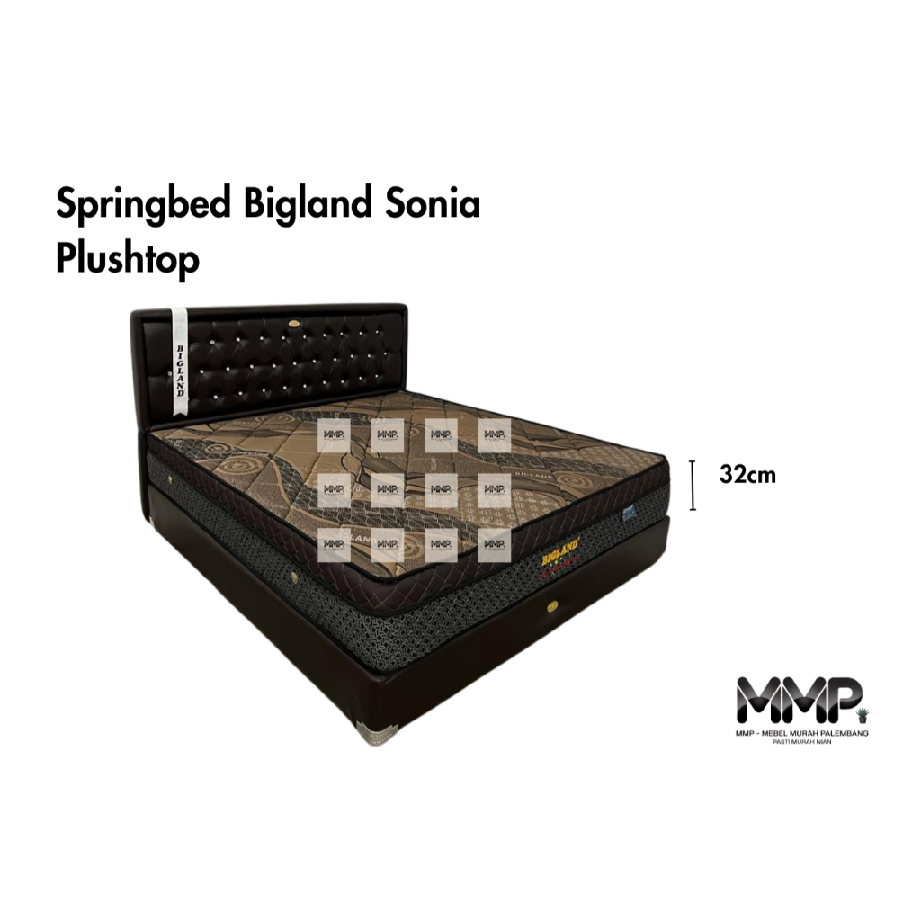 Kasur Springbed Bigland Sonia Plush Top Merah / Matras Plushtop Murah - Matras Aja, 100x200