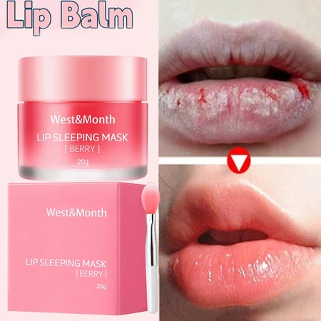 Masker Bibir & Lipstik Pelembap | Perbaiki Bibir Pecah-Pecah & Kering | Kurangi Garis Bibir