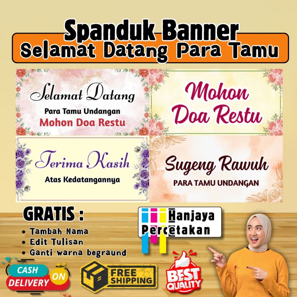 TERMURAH - SPANDUK SELAMAT DATANG PARA TAMU | BANNER UCAPAN WELCOME DAN THANK YOU