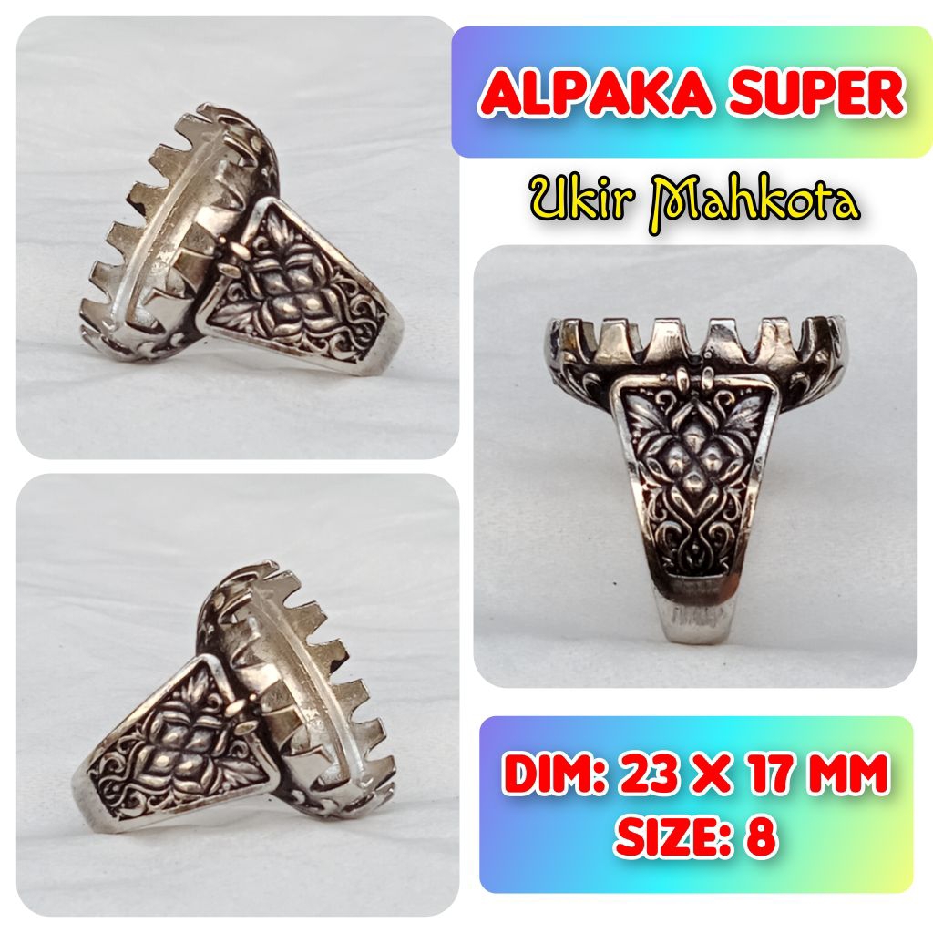 Ring Emban Batu Akik Dan Permata Alpaka Super Mahkota.09