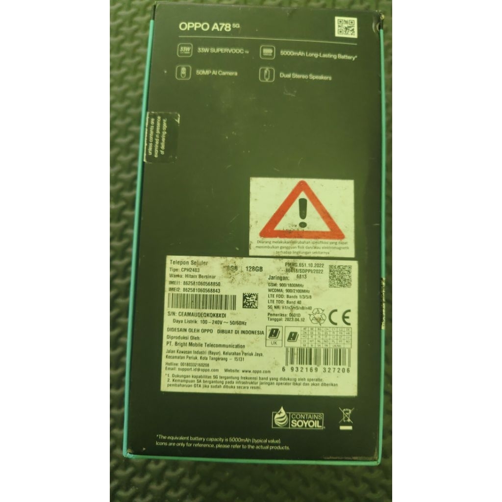 mesin oppo a78 5g ram8 128 normal ada pola udah tes