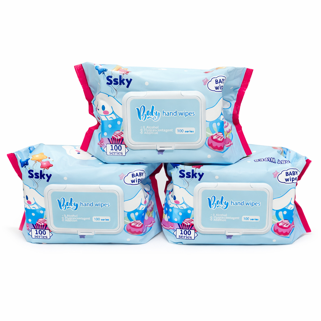 TISU QUEEN 3PCS Tissue Basah Jumbo Isi 100Sheet Dengan Penutup Flip Top Bahan Lembut & Aman untuk Ku