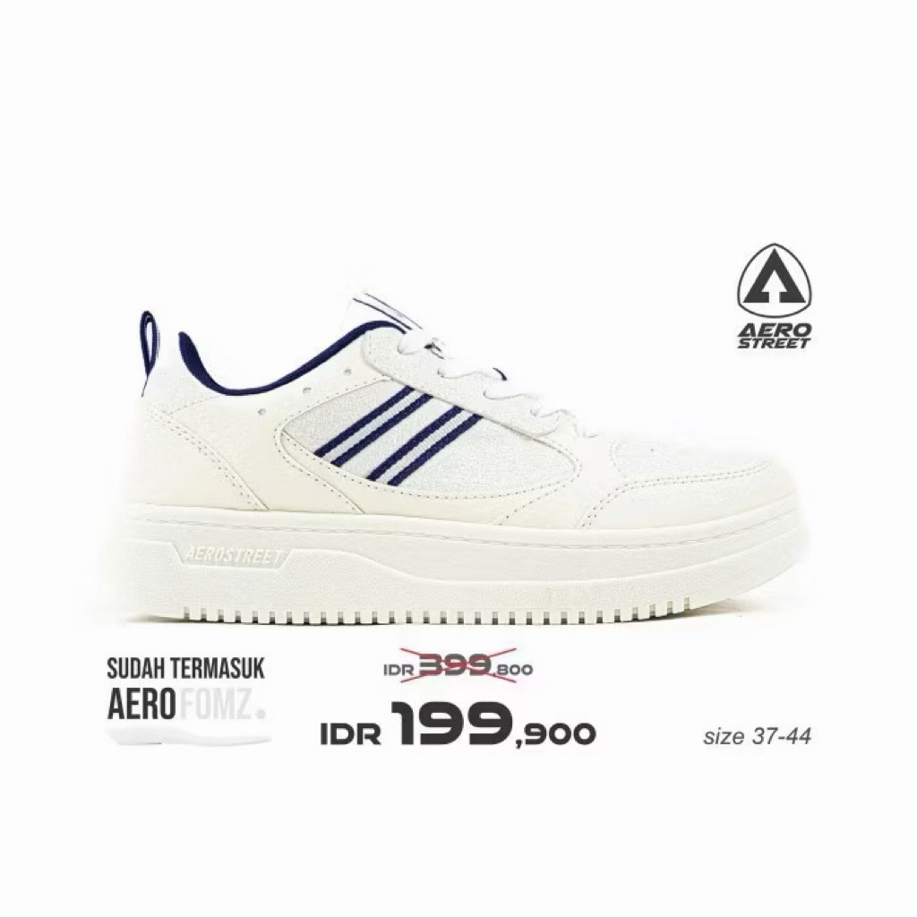 [NEW] Aerostreet SIZE 38 Oxford Natural Navy - Sepatu Sneakers