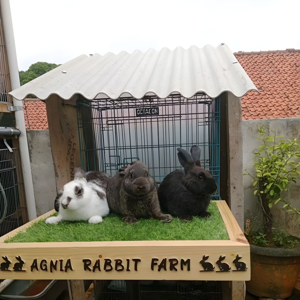 Kelinci Hybrid Rex-NZ Sehat Usia 2 Bulan